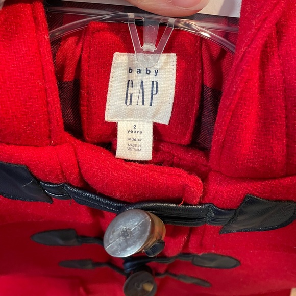 Baby Gap Girl Red Pea Coat Size 2T - Picture 4 of 5